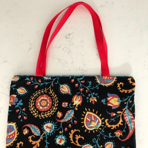 Hand Crafted Reversible Fabric Utility Tote Bag Multicolor/Geometric Sz OS NWOT - Picture 3 of 7